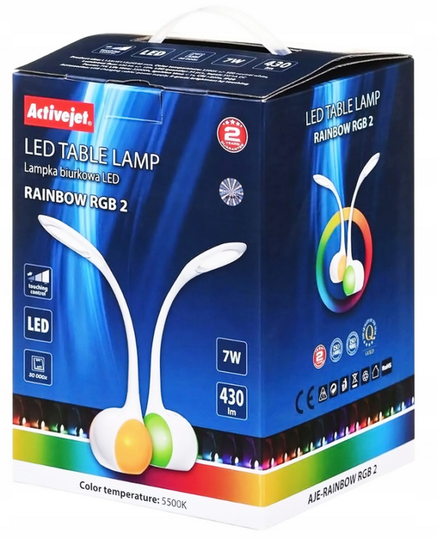 Activejet AJE-RAINBOW 2 Lampka biurkowa LED RGB 7W pokój dziecięcy